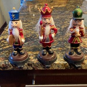 Festive Vintage Nutcracker Stocking Holders Set of 3